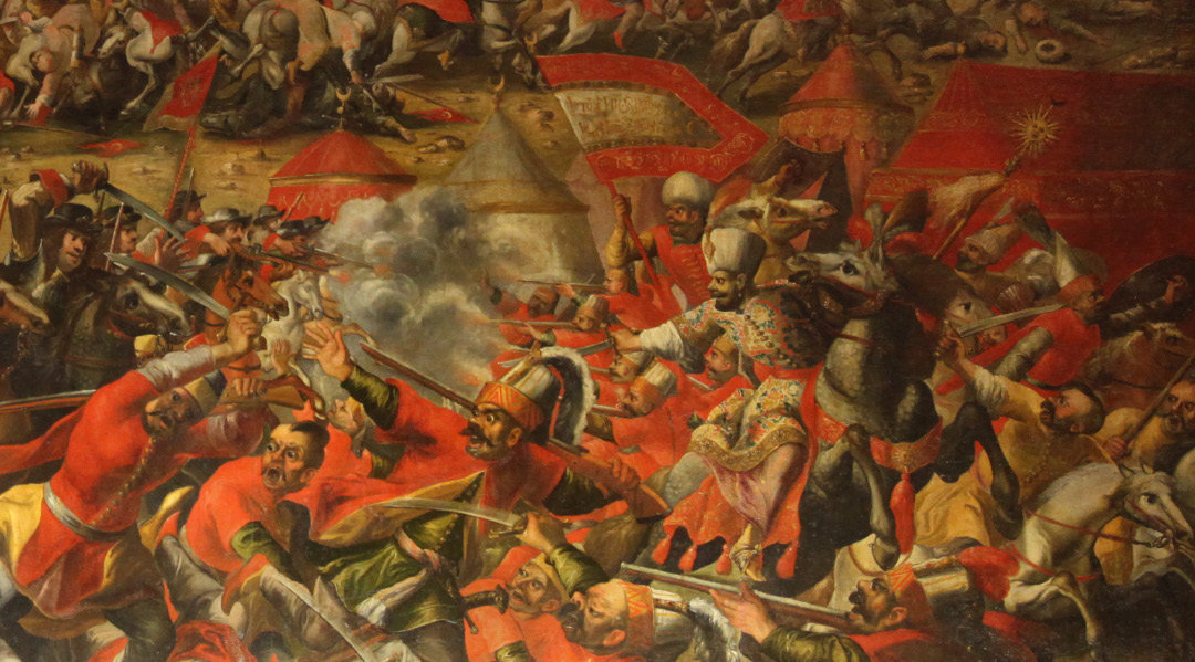 Bitwa pod Wiedniem - Schlacht am Kahlenberg - Battle of Vienna, detail from unsigned painting in Heeresgeschichtliches Museum in Vienna