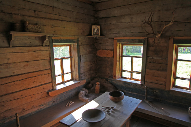 19th century home interior with holy corner