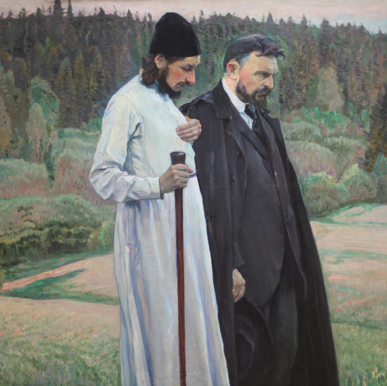 Философы – Philosophers (1917) Павел Флоренский и Сергей Булгаков by М.В. Нестерова – M.V. Nesterov